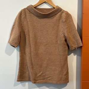 Talbots Short Sleeve Tan Sweater